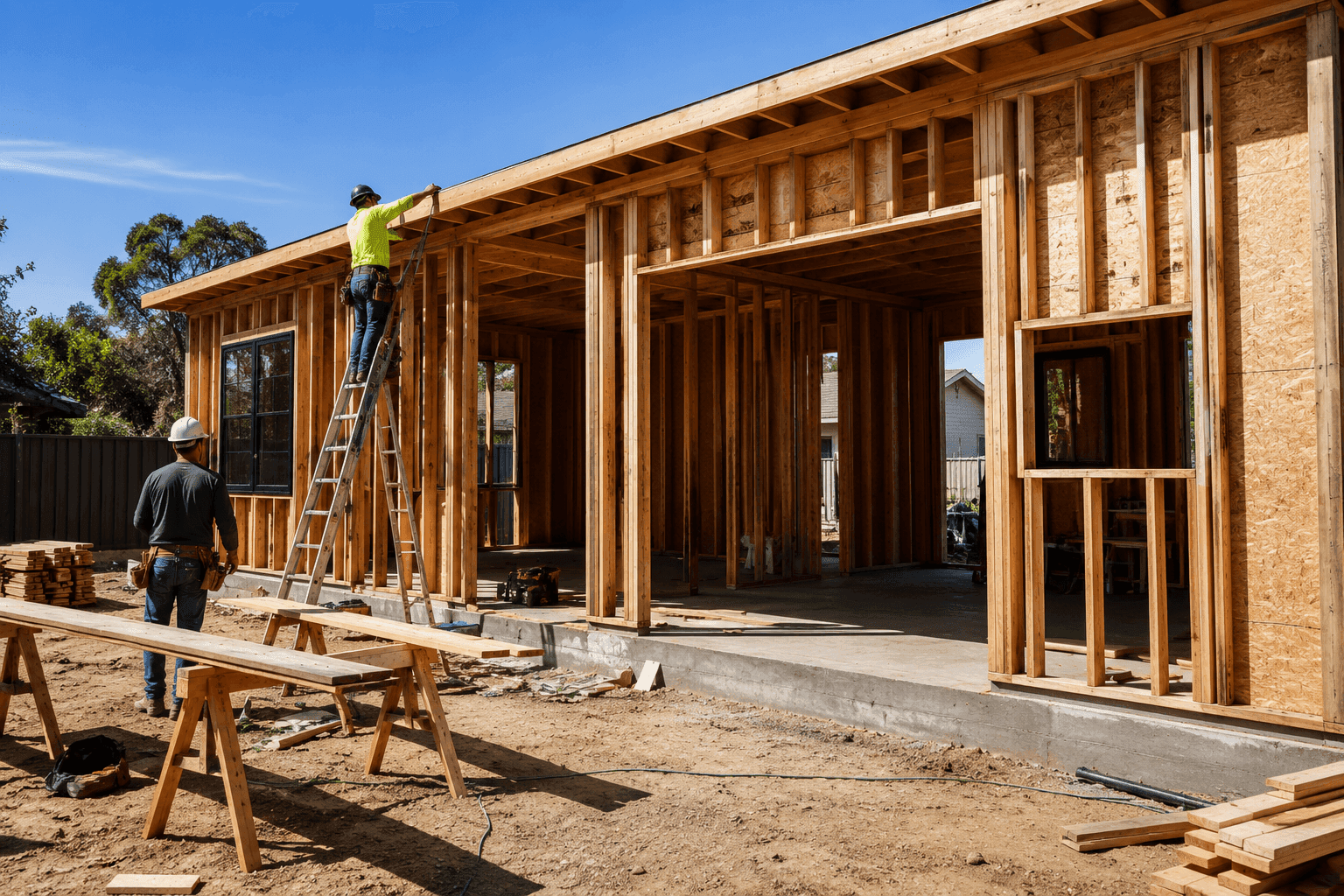 ADU in Brentwood, Los Angeles. under construction